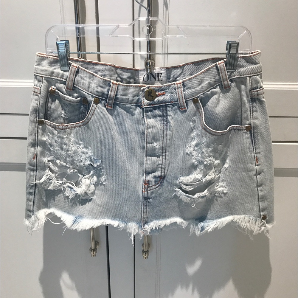 One Teaspoon Junkyard Denim Miniskirt